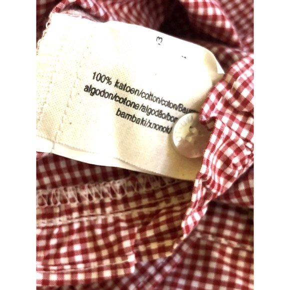 Jottum NWT Red Gingham Girls 6 Top Dutch Euro Retail $92 Button Front Ruffle - Picture 8 of 9
